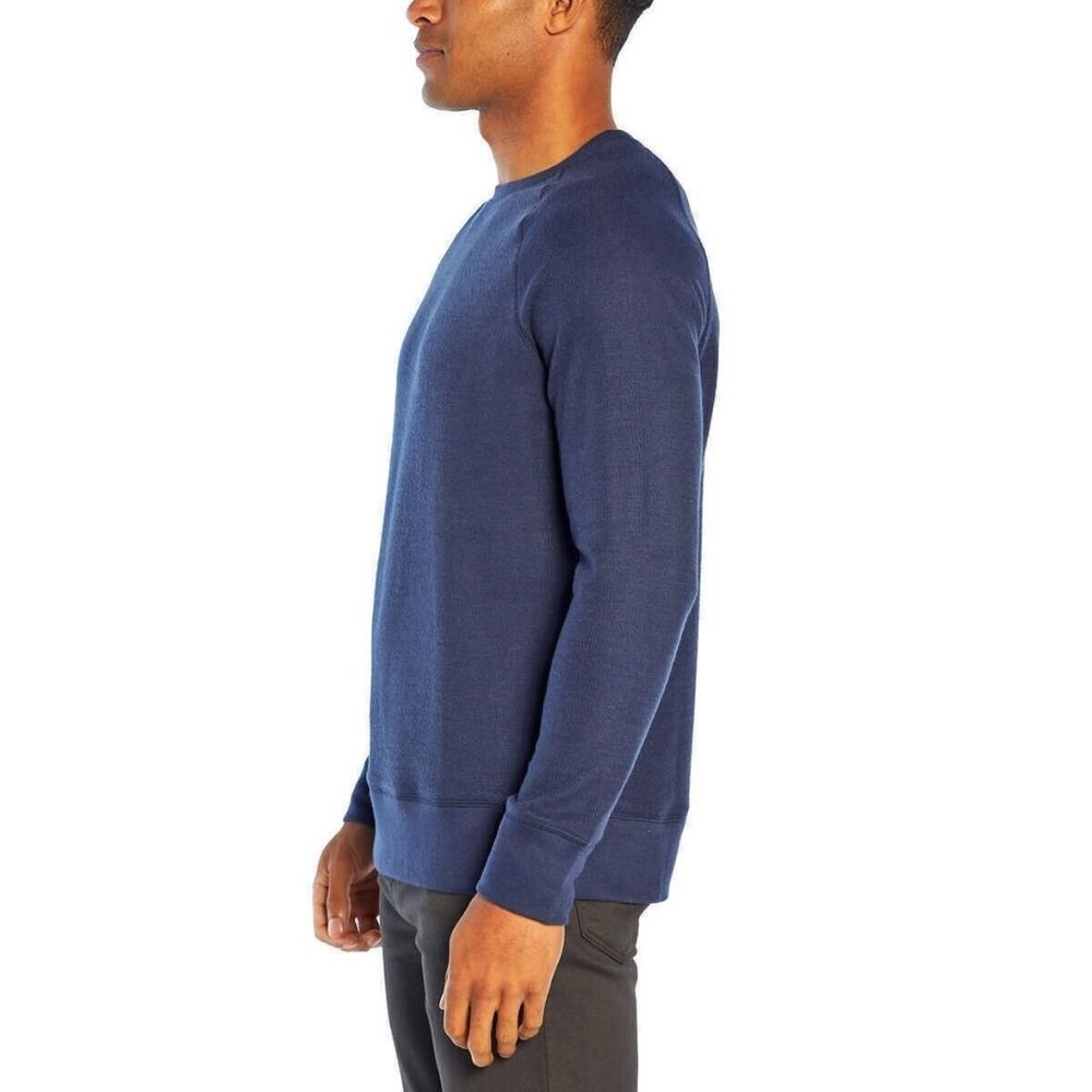 Banana Republic Men’s Waffle Crew Sweatshirt Mid-weight Navy Size XL - Picture 3 of 4